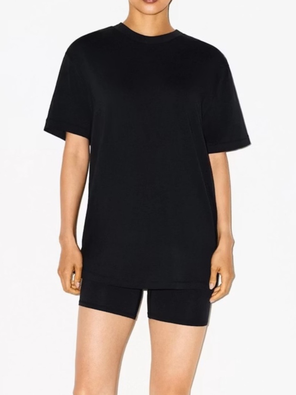 SKIMS Boyfriend T-Shirt Onyx Black Short Sleeve Lounge Tee Sz XL